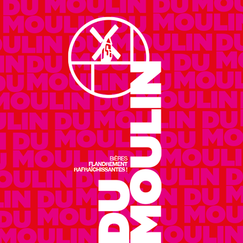Logo Bières Dumoulin les bières flandrement rafraichissantes. Conception d'une iconographie. Plateforme de marque. Design graphique. Direction artistique Création Little Big Idea