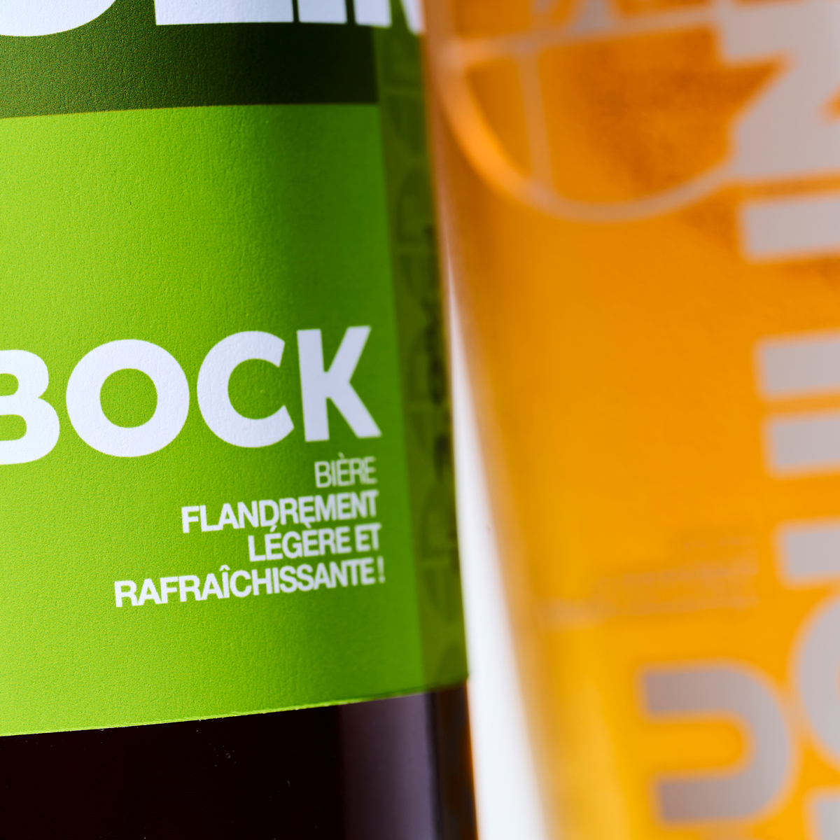 Bières Dumoulin les bières flandrement rafraichissantes gros plan étiquette Bock 75cl Création Little Big Idea
