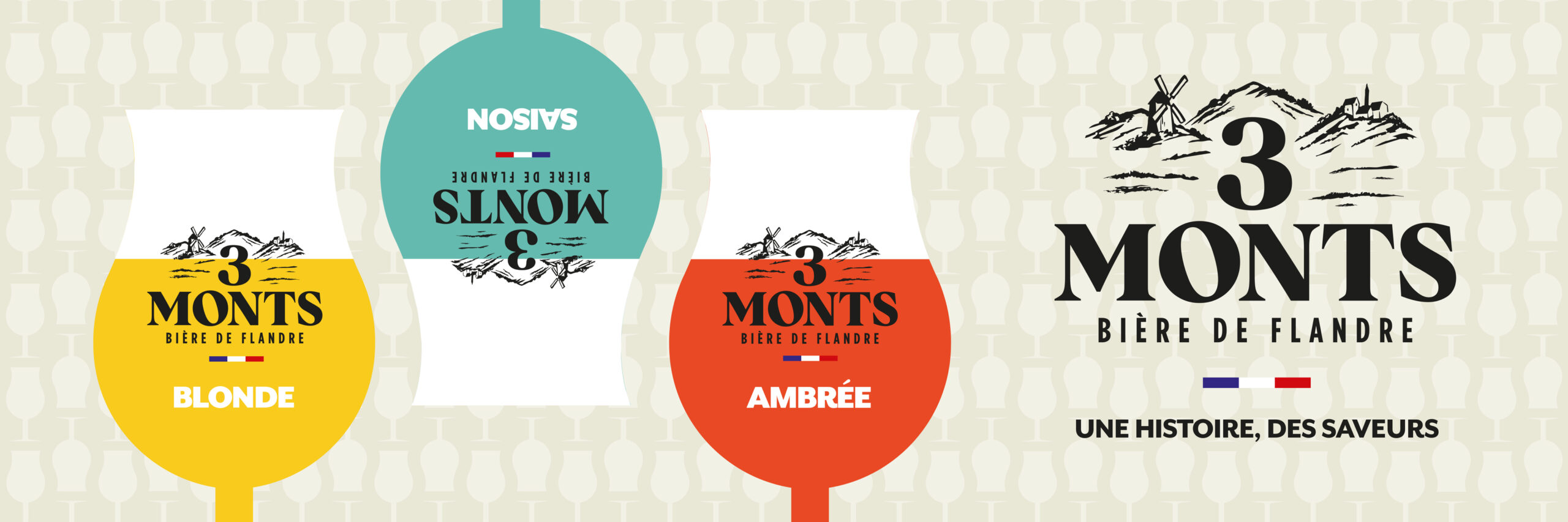 3 Monts tapis de bar blonde saisons ambrée identité visuelle Plateforme de marque Création Little Big Idea