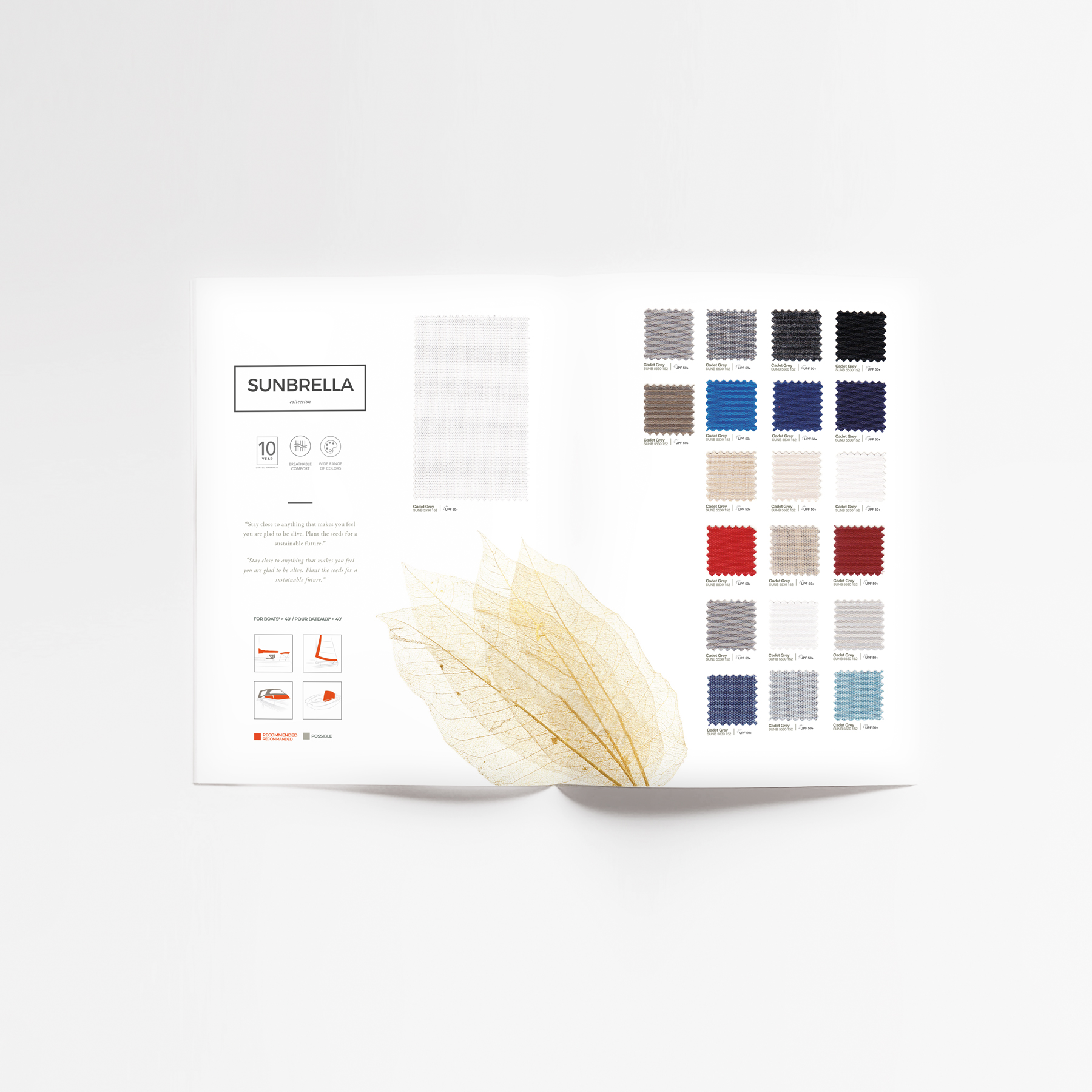 Sunbrella brochure intérieure Marine Fabrik